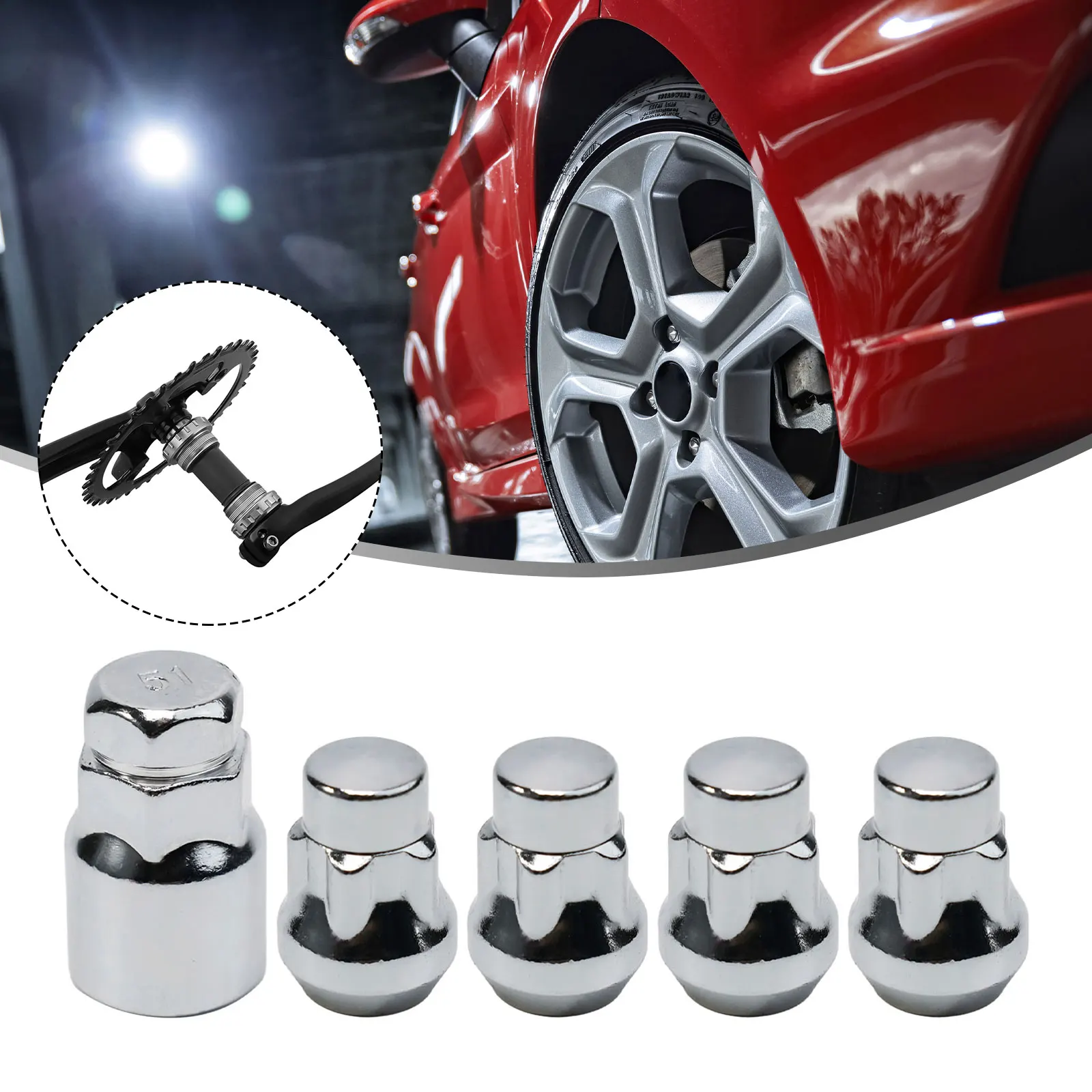 

Upgrade Your Car\\\\\\\\\\\\\\'s Wheel Security with 4 M14 x 1 5 Locking Nuts and Tapered Key for FORD SMAX For Mondeo Silver