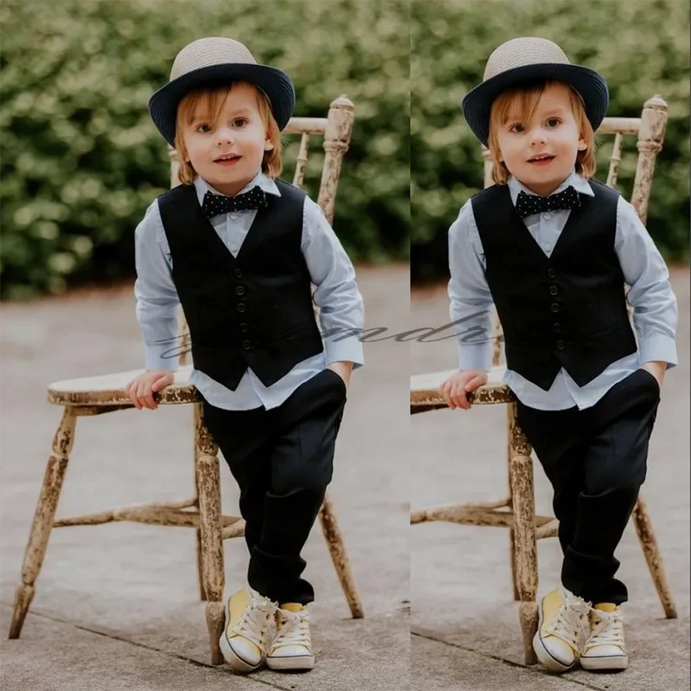 Boys Wedding Suits 2 Piece Luxury Suits High Quality Kids Set Vest Pants Single Breasted Waistcoat Black Costume for Weddings
Boys Wedding Suits 2 Piece Luxury Suits High Quality Kids Set Vest Pants Single Breasted Waistcoat Black Costume for Weddings