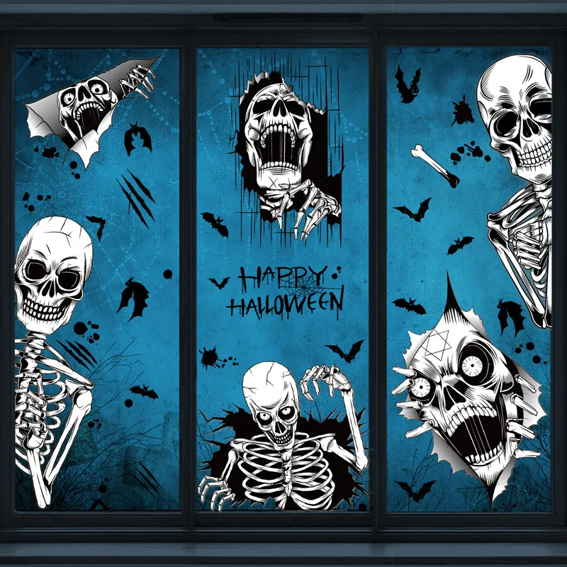 Halloween Decoration Terror Skeleton Skull Window Stickers Ghost Festival Glass Stickers Happy 2023 Halloween Party Decor PVC
Halloween Decoration Terror Skeleton Skull Window Stickers Ghost Festival Glass Stickers Happy 2023 Halloween Party Decor PVC