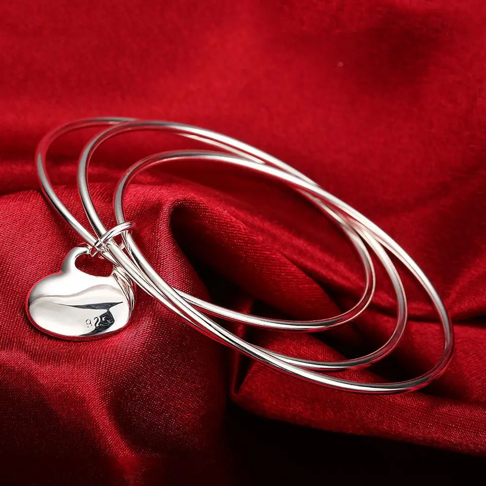 Popular Brands Three Circles 6.5cm Heart Bangle 925 Sterling Silver Bracelets for Women Fashion Party Couple Gifts Jewelry
Popular Brands Three Circles 6.5cm Heart Bangle 925 Sterling Silver Bracelets for Women Fashion Party Couple Gifts Jewelry