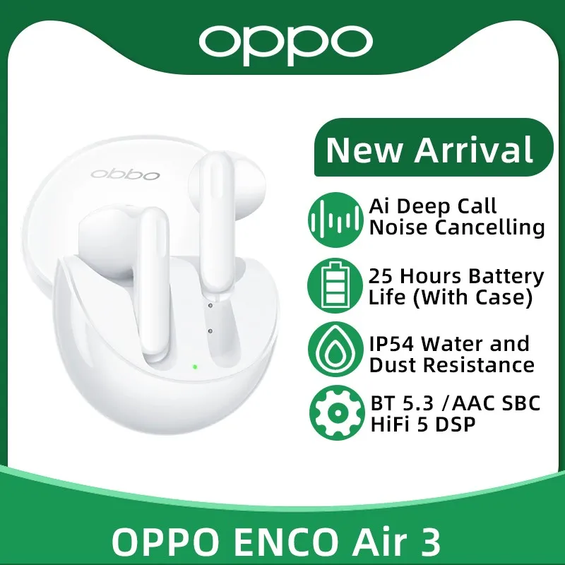 

OPPO ENCO Air 3 TWS Earphone Wireless Bluetooth 5.3 Earbuds AI Noise Cancelling Wireless Headphone AAC SBC For OPPO Reno 9 Pro