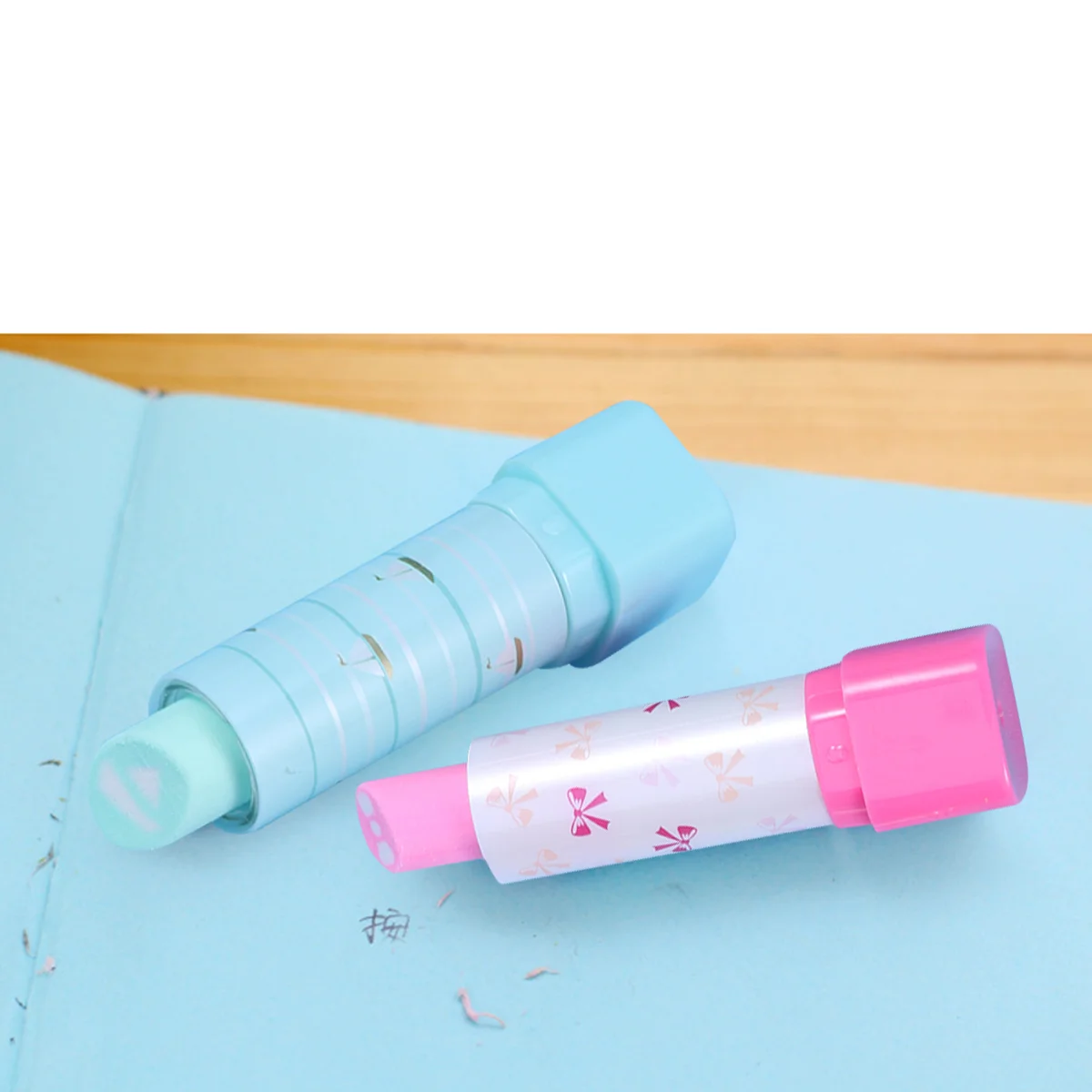 

10pcs Lipstick Shaped Eraser Creative Stationery Pencil Eraser Creative Gift for Kids Students (Random Style)