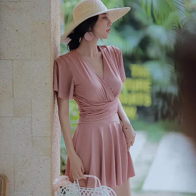 2024 New Korea Style Short Sleeve One Piece Swimsuit Women Solid Swimwear Skirt Monokini Ruffle Push Up Pad Bathing Suit
2024 New Korea Style Short Sleeve One Piece Swimsuit Women Solid Swimwear Skirt Monokini Ruffle Push Up Pad Bathing Suit