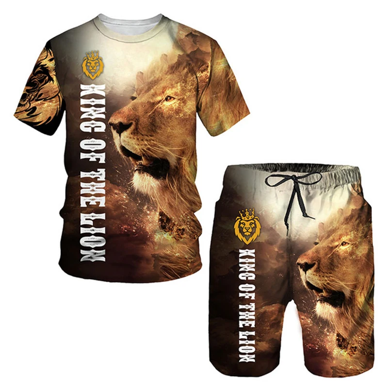 King Of The Lion Pattern Men's T-shirt Beach Shorts Set Fashion Punk O-Neck Short Sleeve Casual Oversized T shirts Summer Sports
King Of The Lion Pattern Men's T-shirt Beach Shorts Set Fashion Punk O-Neck Short Sleeve Casual Oversized T shirts Summer Sports