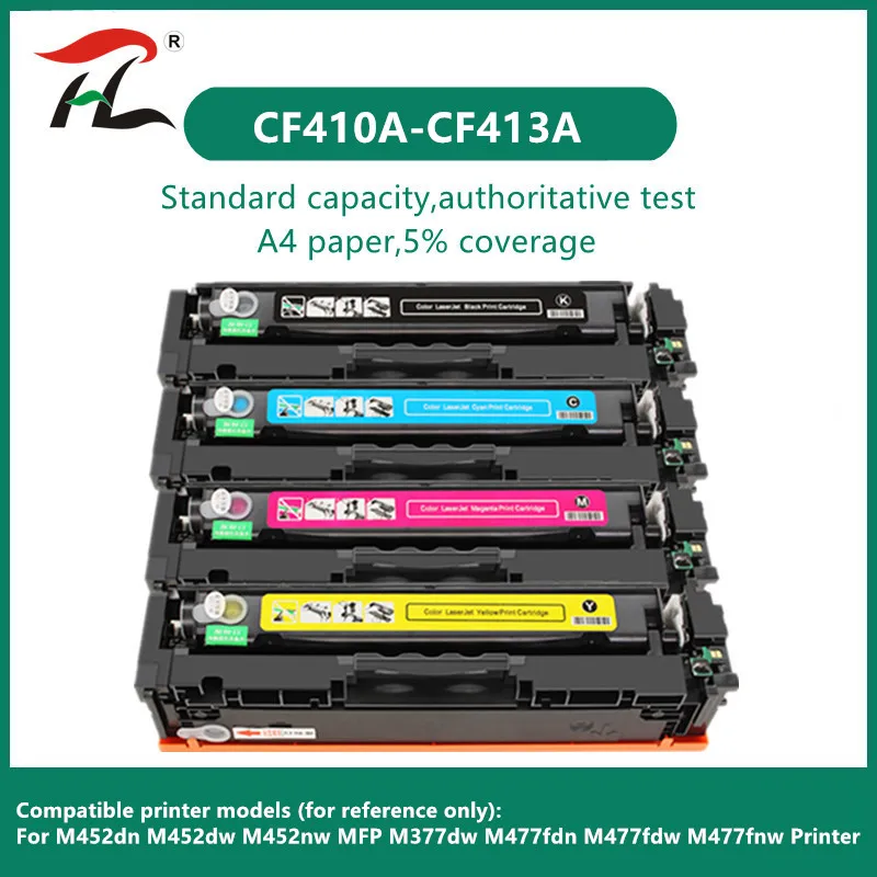 

Compatible for HP Toner Cartridge 410A CF410A CF410 CF411A CF412A CF413A Color LaserJet Pro M452dn/M477fdw