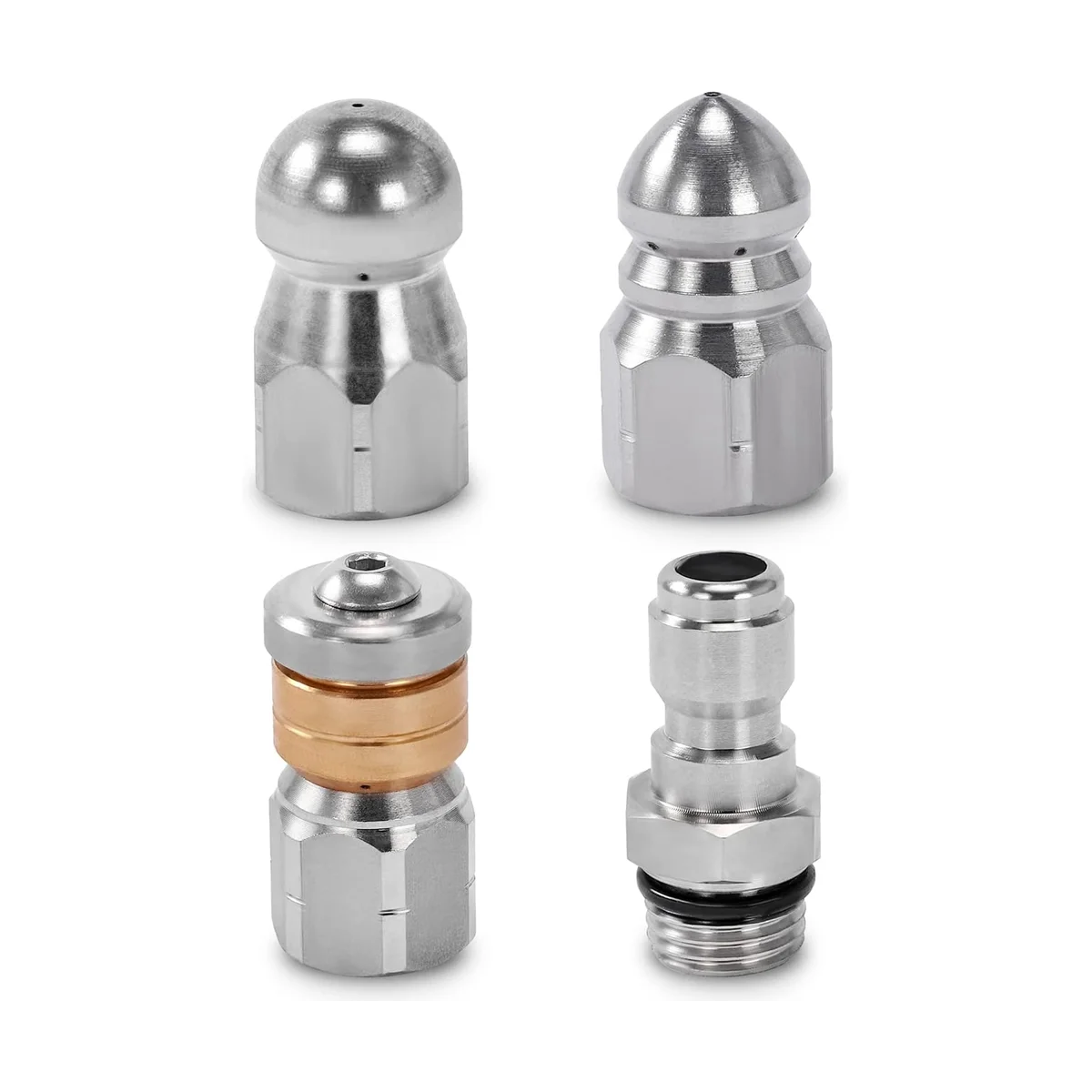 Sewer Jetter Nozzle for Pressure Washer,Drain Cleaning Tips,Rotating Button Nose with 1/4 inch Quick Connect,5000PSI
Sewer Jetter Nozzle for Pressure Washer,Drain Cleaning Tips,Rotating Button Nose with 1/4 inch Quick Connect,5000PSI