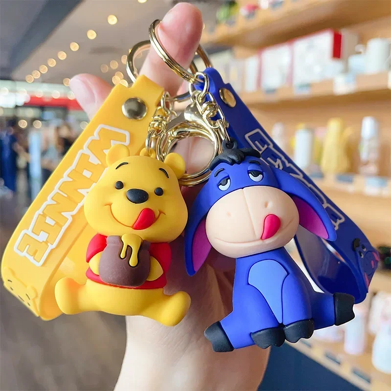 

Cute Cartoon Disney Pooh Bear Piglet Eeyore Keychain Car Doll Bag Pendant Keyring Gift for Kids Friends Accessories Wholesale