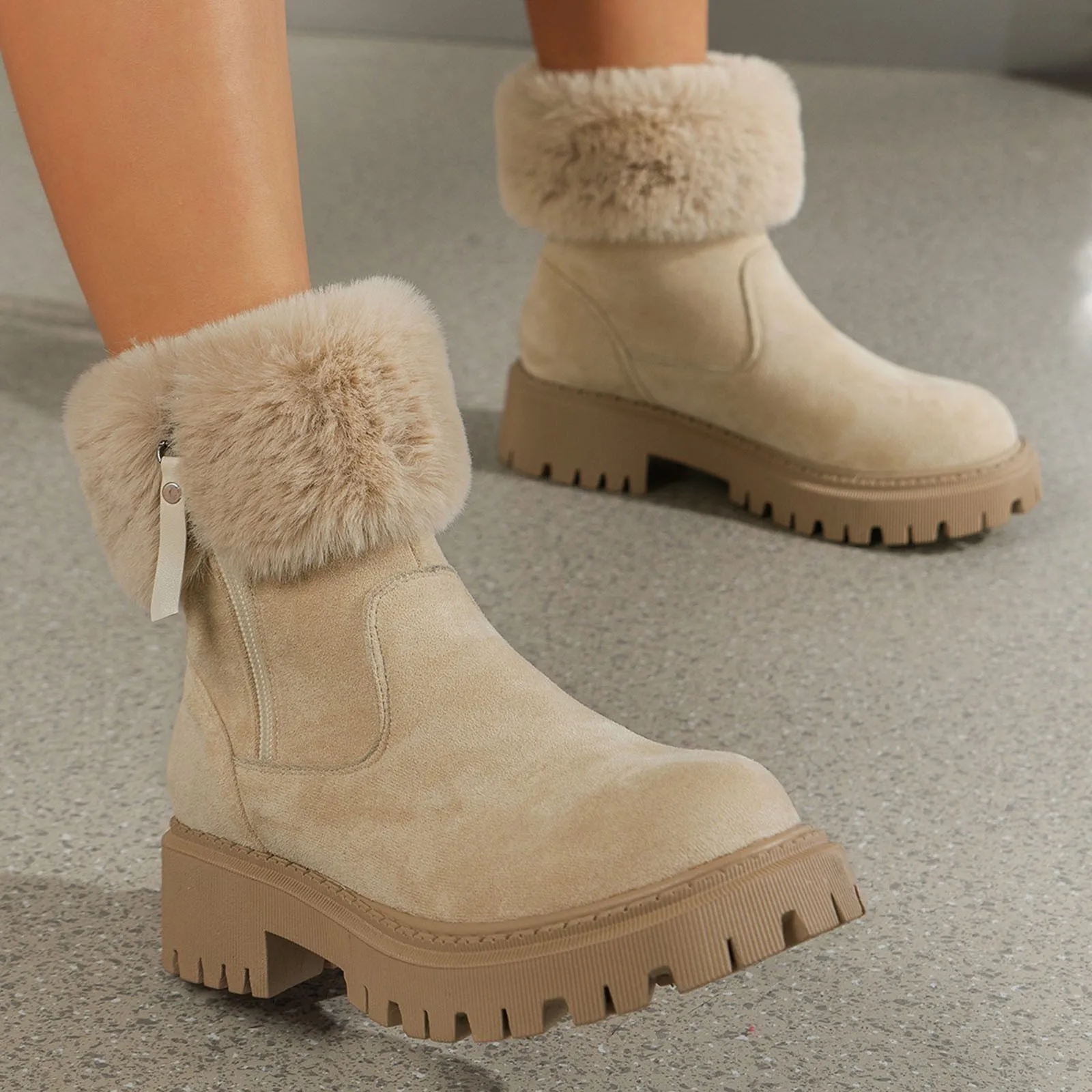 Autumn Winter Women Boots Fluffy Warm Snow Boots Suede Low Heel Short Boots Platform Warm Ankle Boots Cotton Padded Shoes Botas
Autumn Winter Women Boots Fluffy Warm Snow Boots Suede Low Heel Short Boots Platform Warm Ankle Boots Cotton Padded Shoes Botas