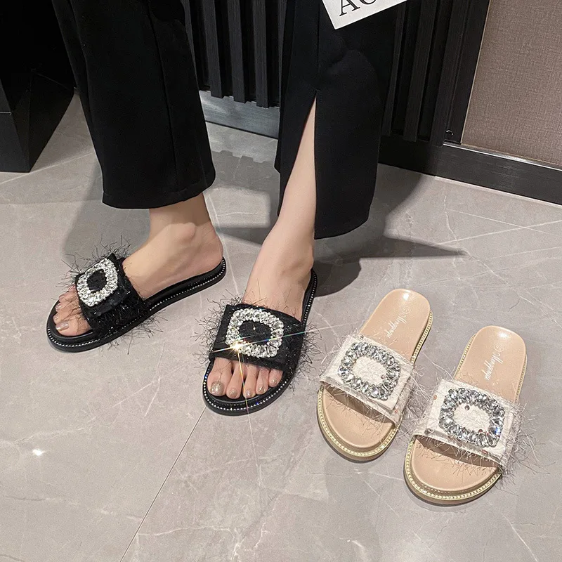 Glitter Slides Shoes Woman 2024 Low Big Size Slippers Soft Shale Female Beach Jelly Comfort Summer Sabot Casual Rome TPR Fabric
Glitter Slides Shoes Woman 2024 Low Big Size Slippers Soft Shale Female Beach Jelly Comfort Summer Sabot Casual Rome TPR Fabric