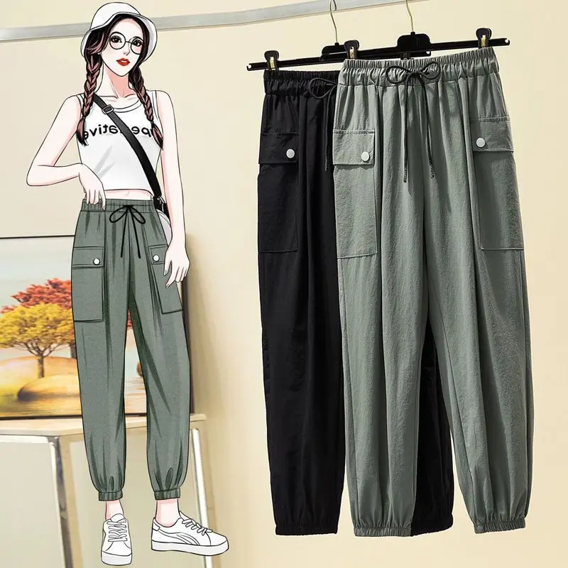 

Oversize Solid Color Joggers Sweatpants 2023 Women Korean Fashion Black Jogging Sportswear Pants Loose Haren Women Trousers A15