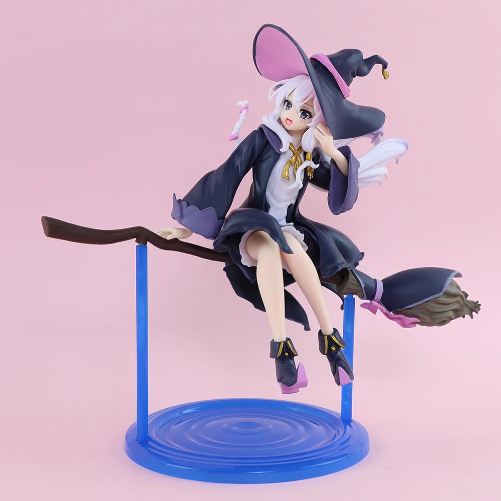 

New Anime model Ilyina 14cm Sitting posture Cute design of broom Figurines Model Toys computer desk cake decoration toy