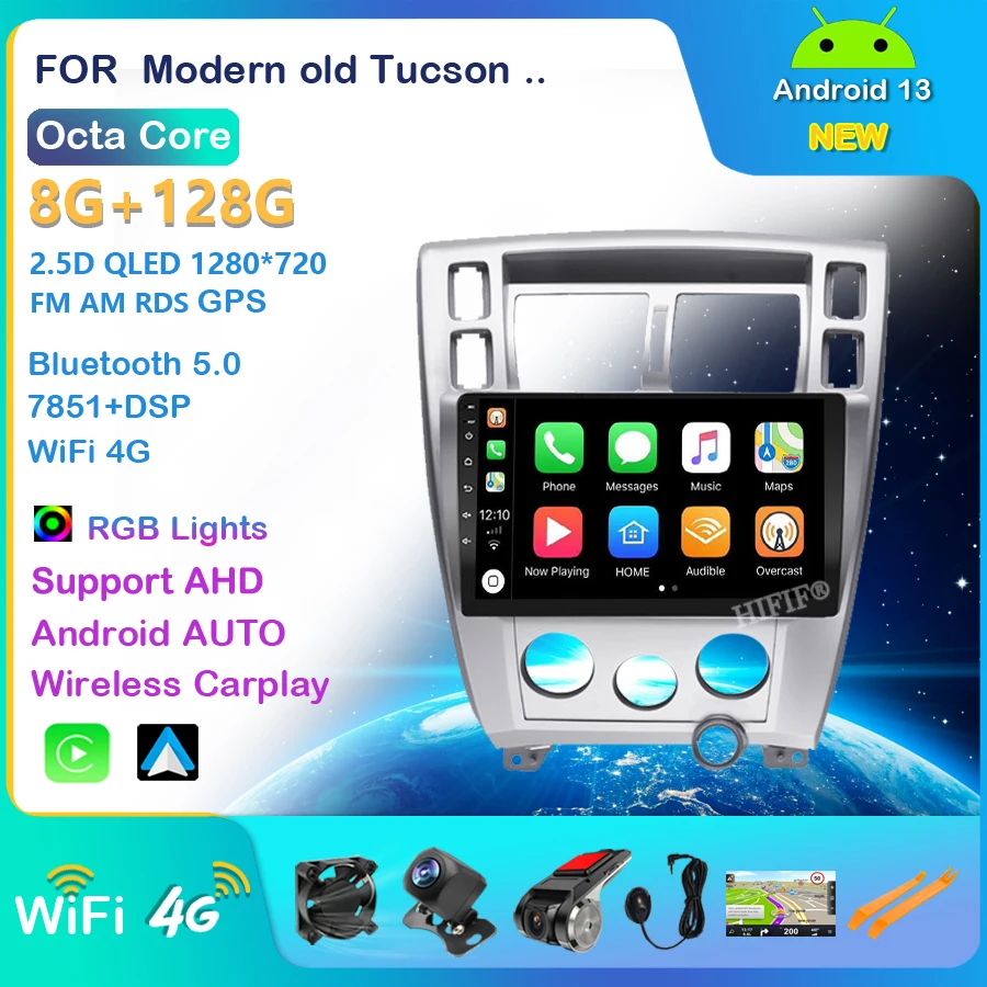 Автомагнитола на Android 13 для Hyundai Tucson 2004-2009, мультимедийный видеоплеер 2 Din, 4G, GPS-навигация, Carplay, DVD, головное устройство
Автомагнитола на Android 13 для Hyundai Tucson 2004-2009, мультимедийный видеоплеер 2 Din, 4G, GPS-навигация, Carplay, DVD, головное устройство