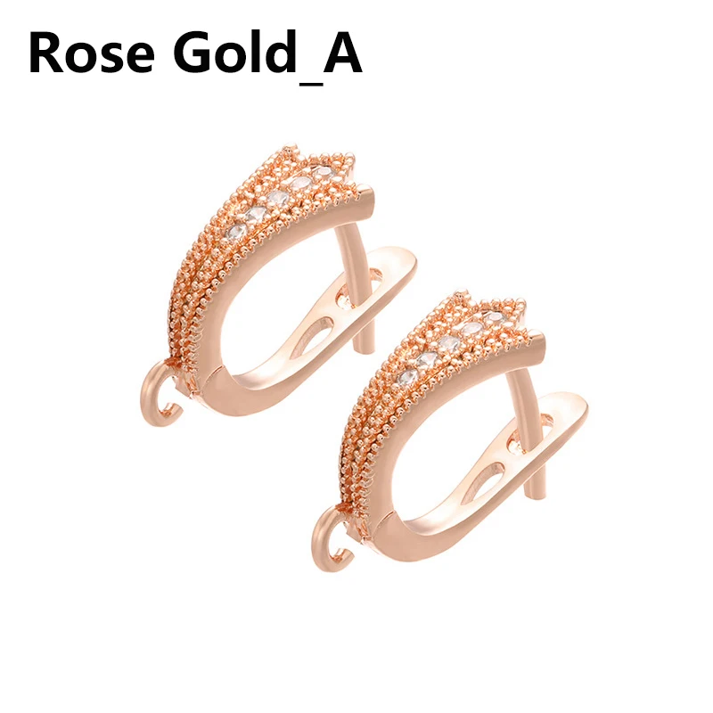 

1Pair Silver Buckle Earrings Hooks DIY Accessories Ear Hoop Jewelry Making Crystal Gold Handmade