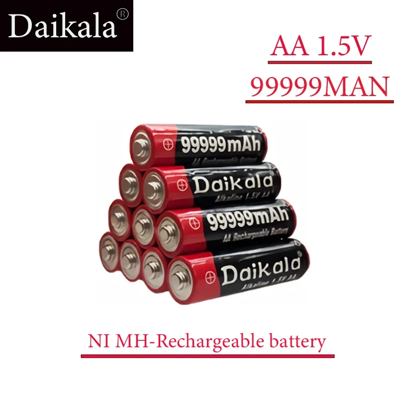 

AA Battery Bestselling 99999MAh 1.5V AAalkalinity Rechargeable Battery for Remote Control Flashlights Toys+Free Shipping