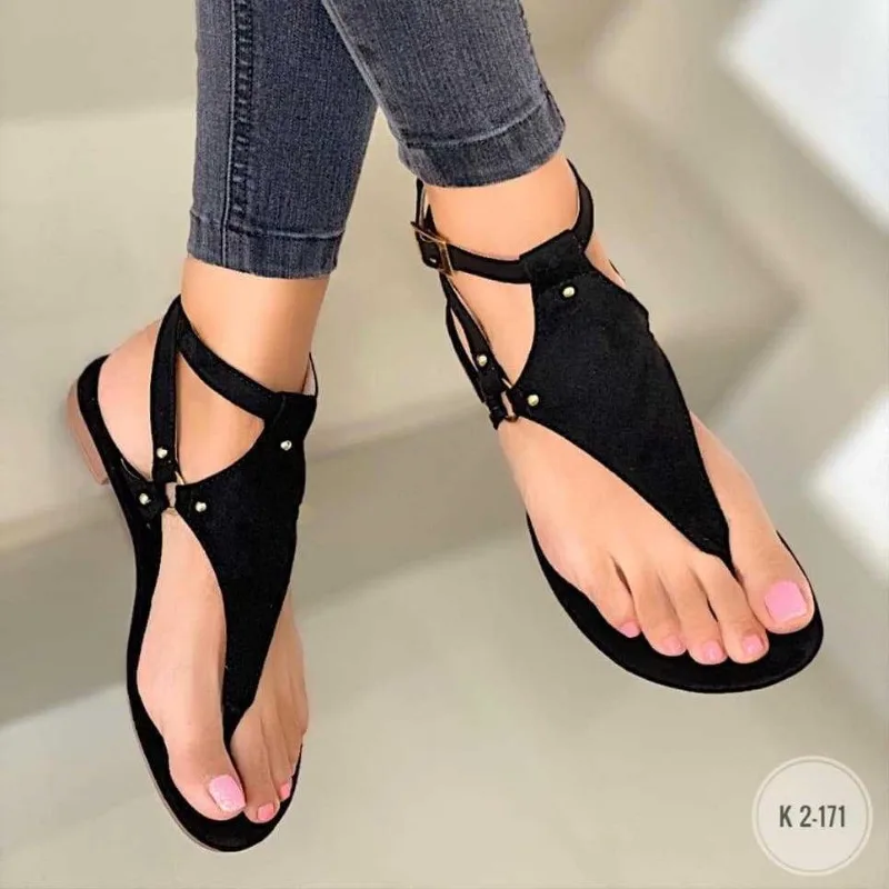 

Women Sandals 2023 Summer Outdoor Beach Flip-flop Sandals Solid Fashion Gladiator Sandals Women Flats Casual Ladies Shoes