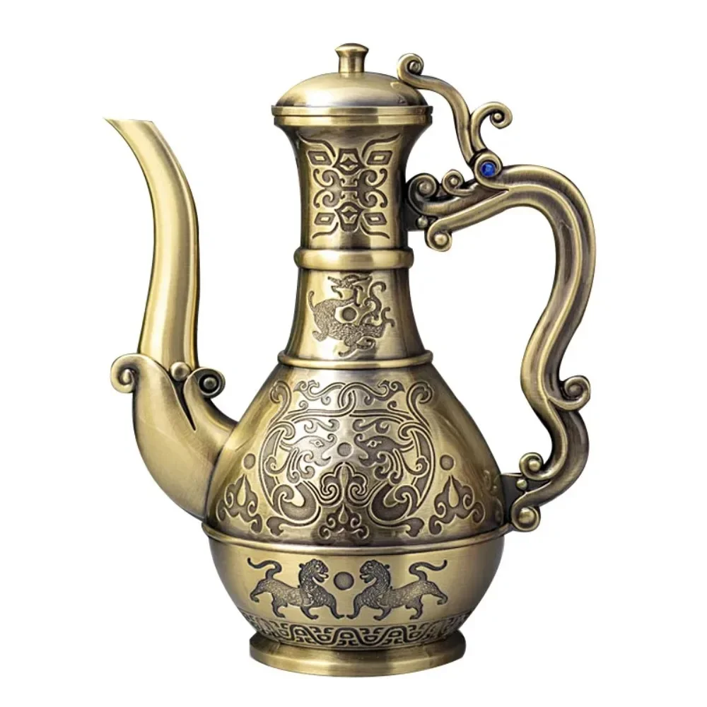 Vintage Hip Flasks Metal Drinkware Craft Tea Pot Desktop Decoration Antique Flower Carved Home Decor Wine Pot Flagon
Vintage Hip Flasks Metal Drinkware Craft Tea Pot Desktop Decoration Antique Flower Carved Home Decor Wine Pot Flagon