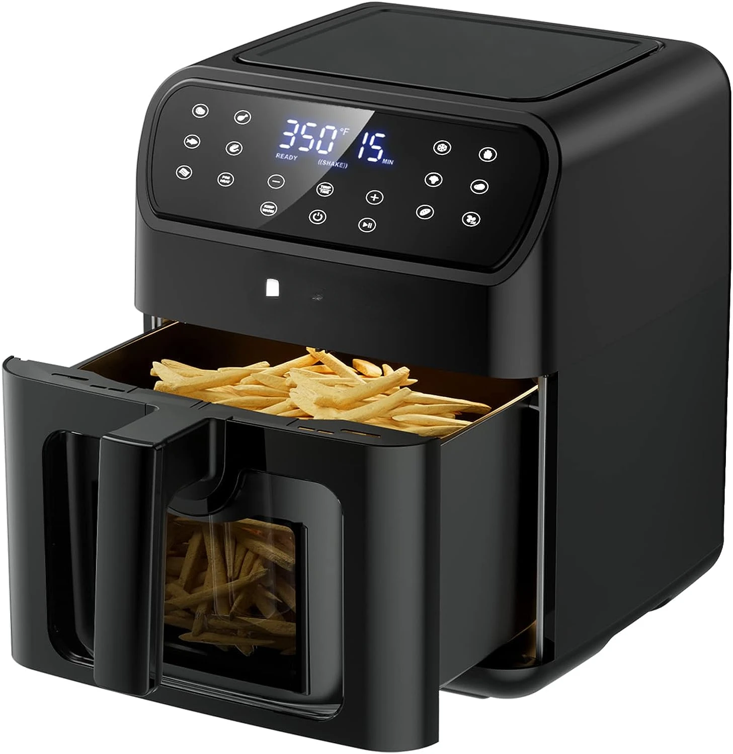 

Fryers Oven, GANIZA 6 Quart Oilless Air Fryer with Visible Cooking Window, One-Touch Screen with 13 Functions, Nonstick and Dish