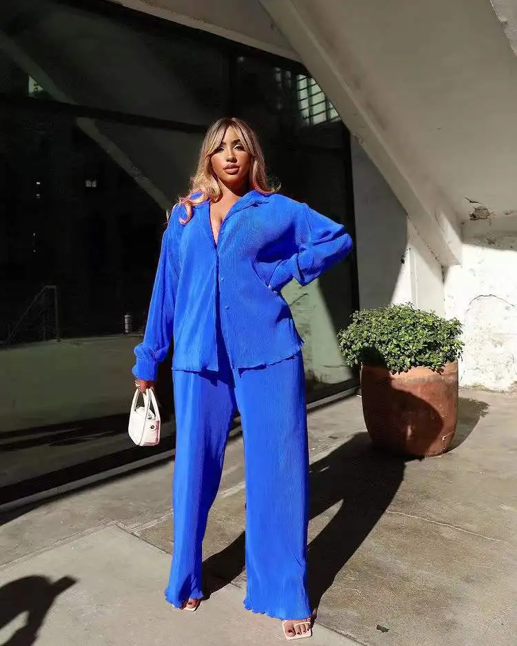 Casual Fashion Woman Office Long Sleeve Shirt Top Business Suit Wide Leg Pants OL 2 Piece Set Y2k Street Fitness Blogger Outfits
Casual Fashion Woman Office Long Sleeve Shirt Top Business Suit Wide Leg Pants OL 2 Piece Set Y2k Street Fitness Blogger Outfits