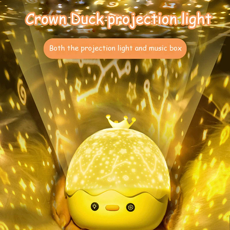 Colorful Life Crown Duck Projector Night Light Music Box Children's Room Decoration Bedside Lamp for Kids Holiday Gifts
Colorful Life Crown Duck Projector Night Light Music Box Children's Room Decoration Bedside Lamp for Kids Holiday Gifts