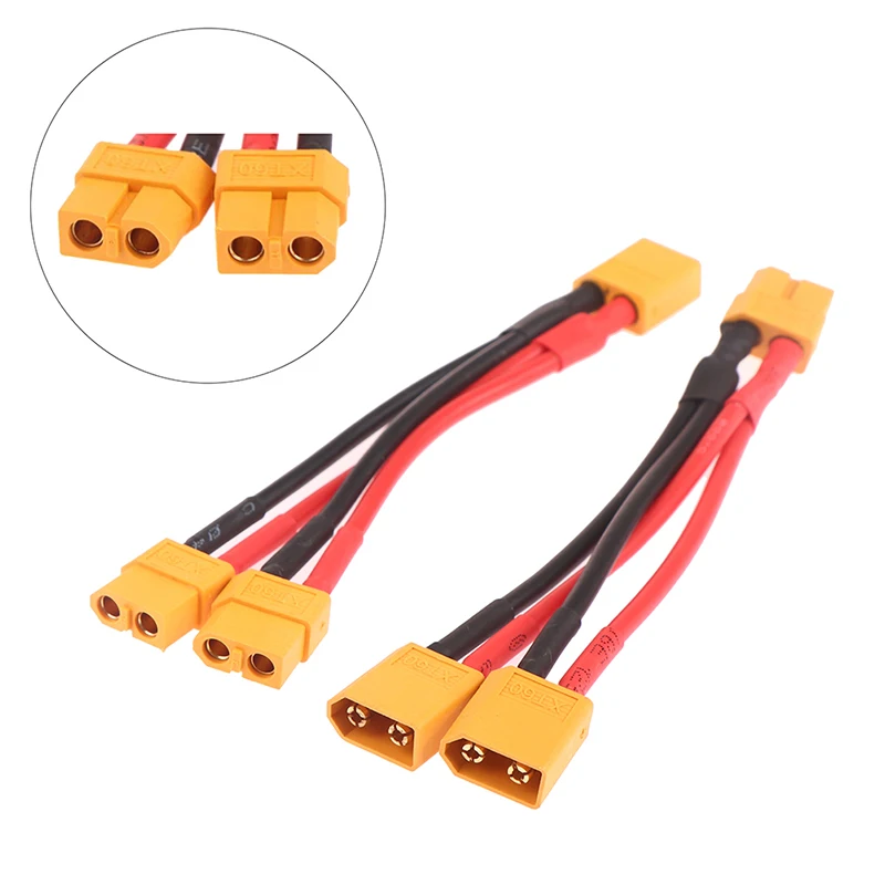 

Male Female Cable Dual Extension Y Splitter 3-Way 14AWG Silicone Wire XT60 Parallel Battery Connector For RC Motor