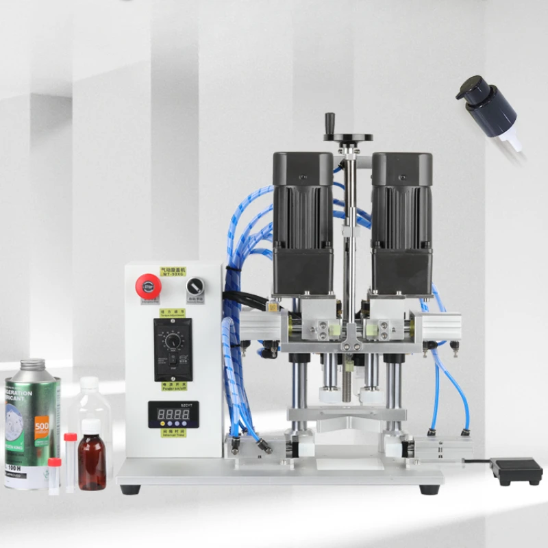 WT-90XG pneumatic capping machine duckbill bottle spray bottle pump head bottle cap screwing machine tip mouth cap plastic
WT-90XG pneumatic capping machine duckbill bottle spray bottle pump head bottle cap screwing machine tip mouth cap plastic