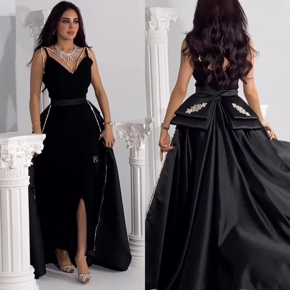 Evening Prom Dress Saudi Arabia Satin Draped Beading Christmas Ball Gown Spaghetti Strap Bespoke Occasion Long Dresses
Evening Prom Dress Saudi Arabia Satin Draped Beading Christmas Ball Gown Spaghetti Strap Bespoke Occasion Long Dresses