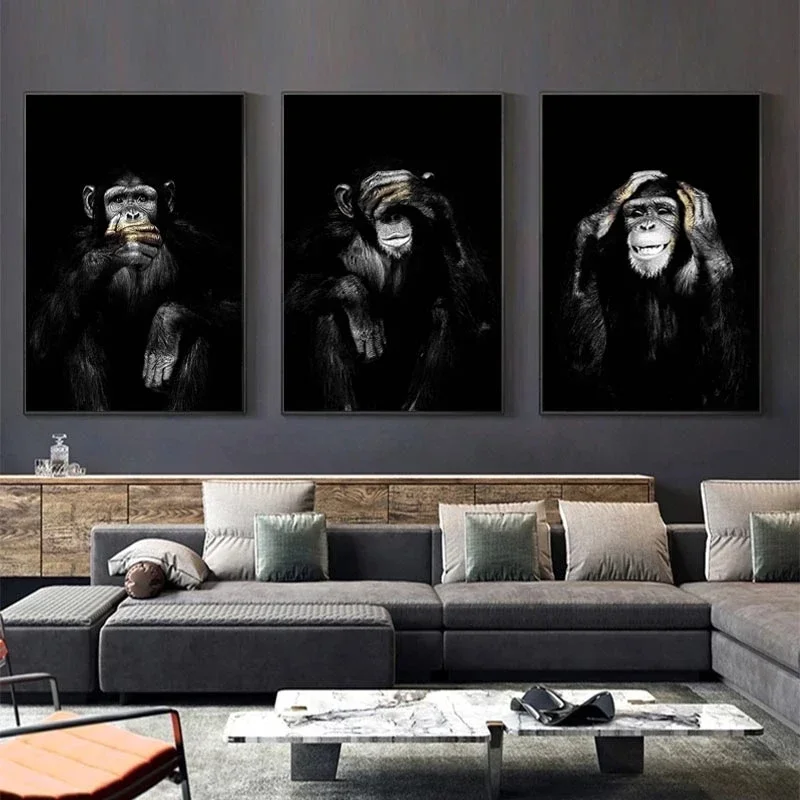 Animal Poster Large Size Posters Canvas Painting Wall Art Dark 3 Funny Monkey and Prints for Living Room Home Decoration
Animal Poster Large Size Posters Canvas Painting Wall Art Dark 3 Funny Monkey and Prints for Living Room Home Decoration