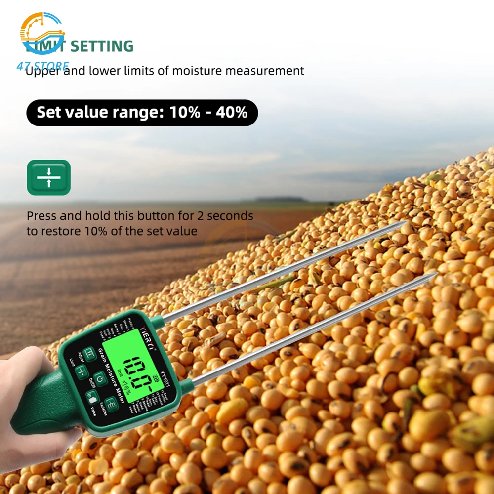 Digital Grain Moisture MeterHygrometer Smart Sensor For Corn Wheat Rice Bean Peanut Sorghum Humidity Tester Moisture Testing
Digital Grain Moisture MeterHygrometer Smart Sensor For Corn Wheat Rice Bean Peanut Sorghum Humidity Tester Moisture Testing