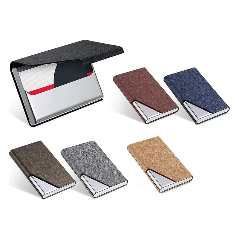 6 Pcs Business Card Holder With Magnetic PU Leather Stainless Steel Business Card Case Hard Card Wallet 
6 Pcs Business Card Holder With Magnetic PU Leather Stainless Steel Business Card Case Hard Card Wallet
