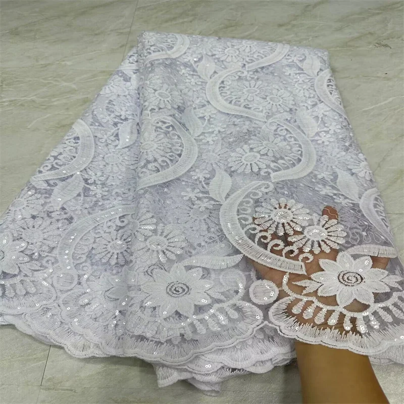 Sequins Latest African Lace Fabric White High Quality Embroidery For Women Sequins Yellow Mesh Lace Fabrics Nigerian 2.5 Yards
Sequins Latest African Lace Fabric White High Quality Embroidery For Women Sequins Yellow Mesh Lace Fabrics Nigerian 2.5 Yards