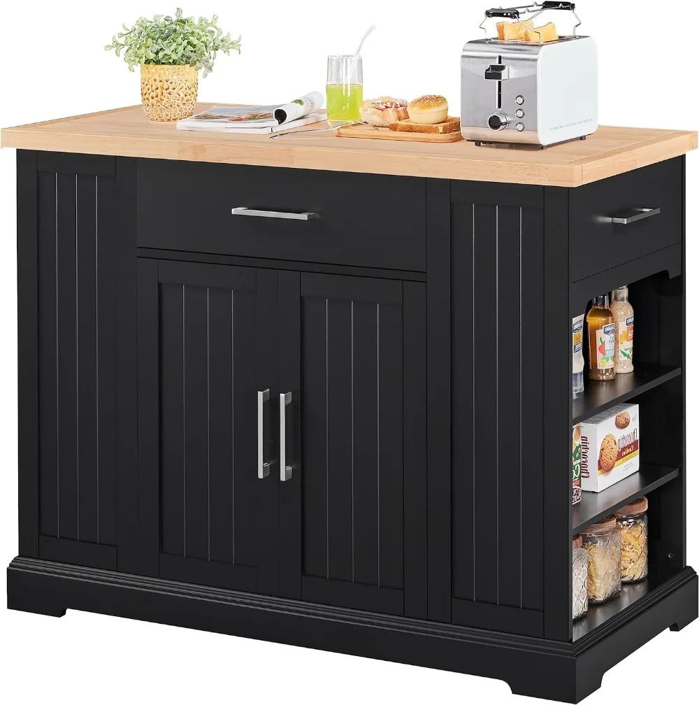 Yaheetech Kitchen Island on Hidden Wheels, Rolling Kitchen Cart with Thicker Rubberwood Top & 3 Drawers & Open Shelves, Storage
Yaheetech Kitchen Island on Hidden Wheels, Rolling Kitchen Cart with Thicker Rubberwood Top & 3 Drawers & Open Shelves, Storage