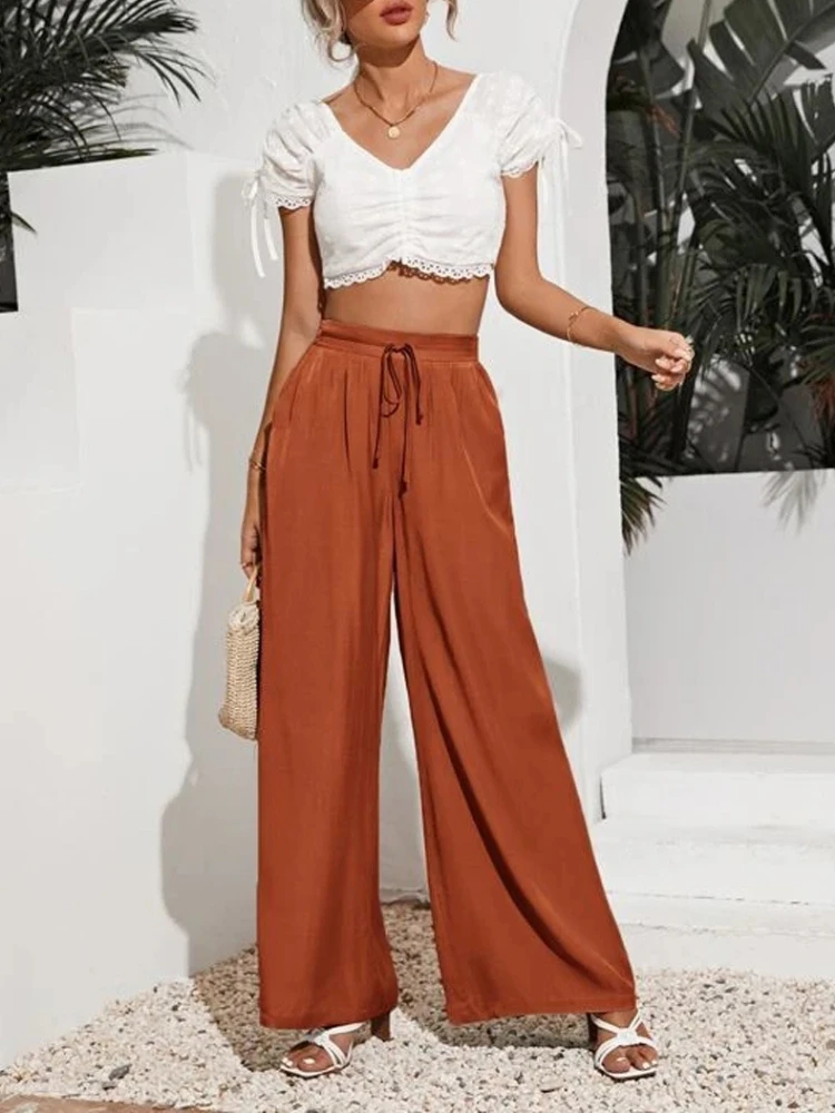 2023 Summer Korean Fashion New Women's High Waist Casual Pants Waist Loose Wide Leg Pants Streetwear Solid Oversized Pants
2023 Summer Korean Fashion New Women's High Waist Casual Pants Waist Loose Wide Leg Pants Streetwear Solid Oversized Pants