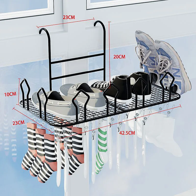 Balcony Multifunctional Hanger Shoe Rack Drying Shoes Towel Clothes Hanger Outdoor Window Guardrail Metallic Storage Artifact
Balcony Multifunctional Hanger Shoe Rack Drying Shoes Towel Clothes Hanger Outdoor Window Guardrail Metallic Storage Artifact