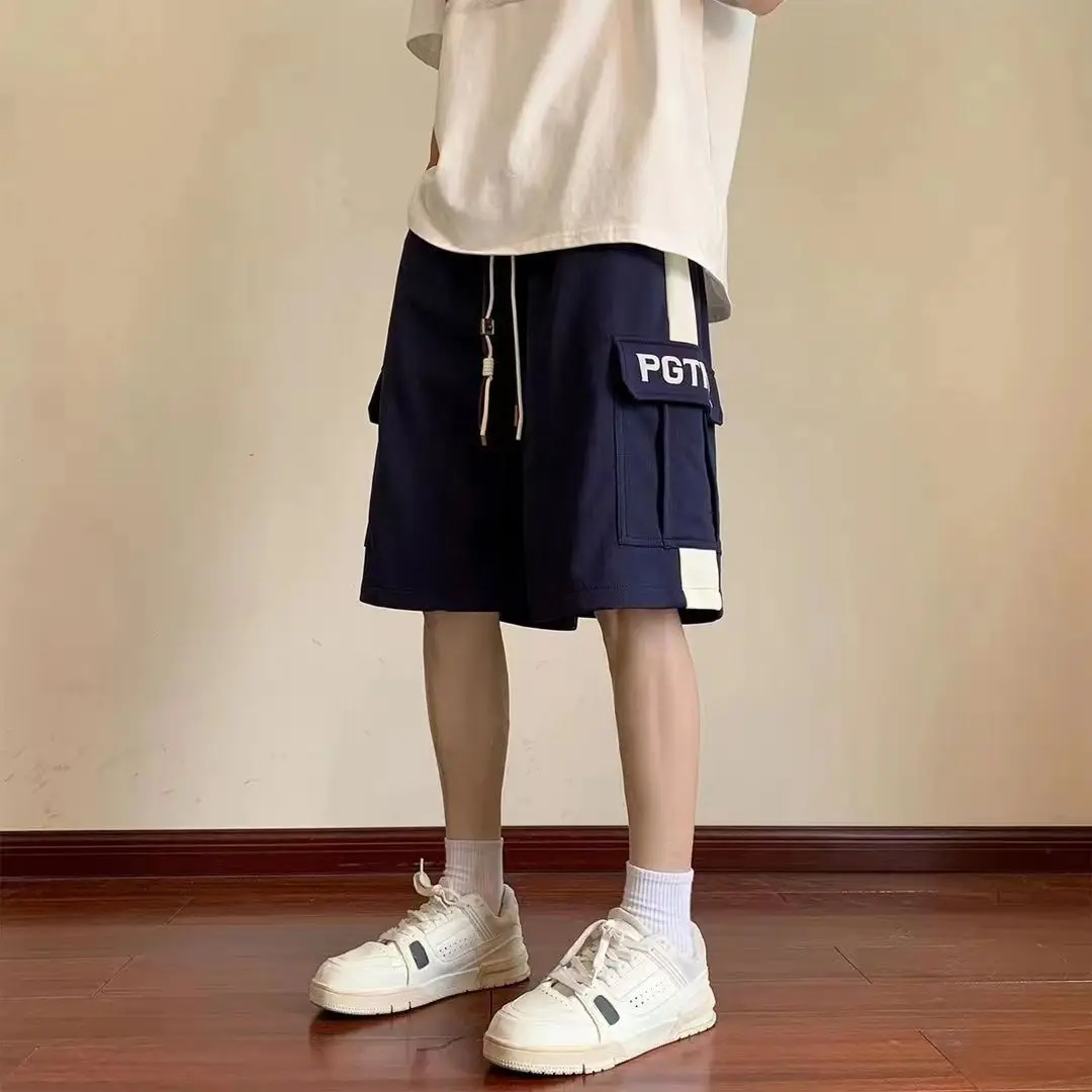 

Shorts for men in summer hot style printed loose outer wear sports versatile mid-waist Hong Kong fashion brand ins five-point
