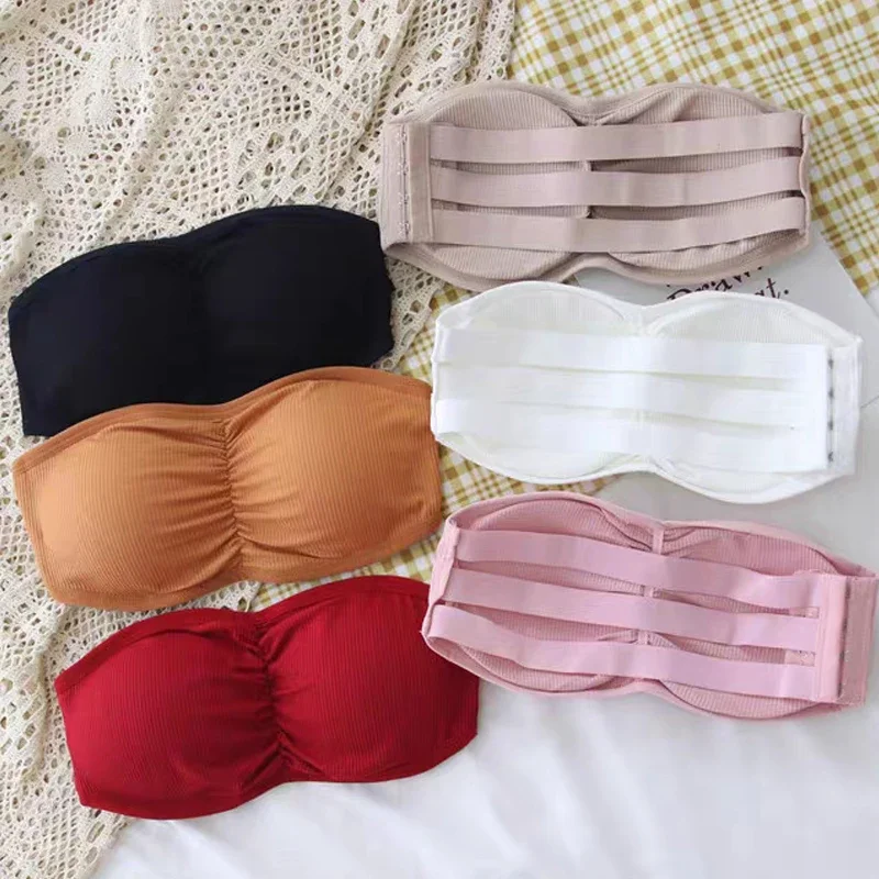 Summer Strapless Bra Women Invisible One-piece Wrapped Tube Top with Removable Pads Sexy Underwear Lingerie Cropped Tanks Girls
Summer Strapless Bra Women Invisible One-piece Wrapped Tube Top with Removable Pads Sexy Underwear Lingerie Cropped Tanks Girls