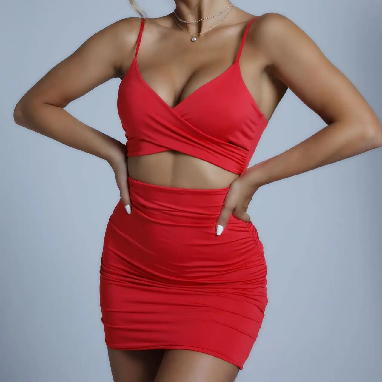 Fashion Woman Spring Summer Deep V-Neck Pleated Slip Dress Sexy Girl Wrap Hip Mini Skirt Office Lady Casual Clothing Party Gift
Fashion Woman Spring Summer Deep V-Neck Pleated Slip Dress Sexy Girl Wrap Hip Mini Skirt Office Lady Casual Clothing Party Gift