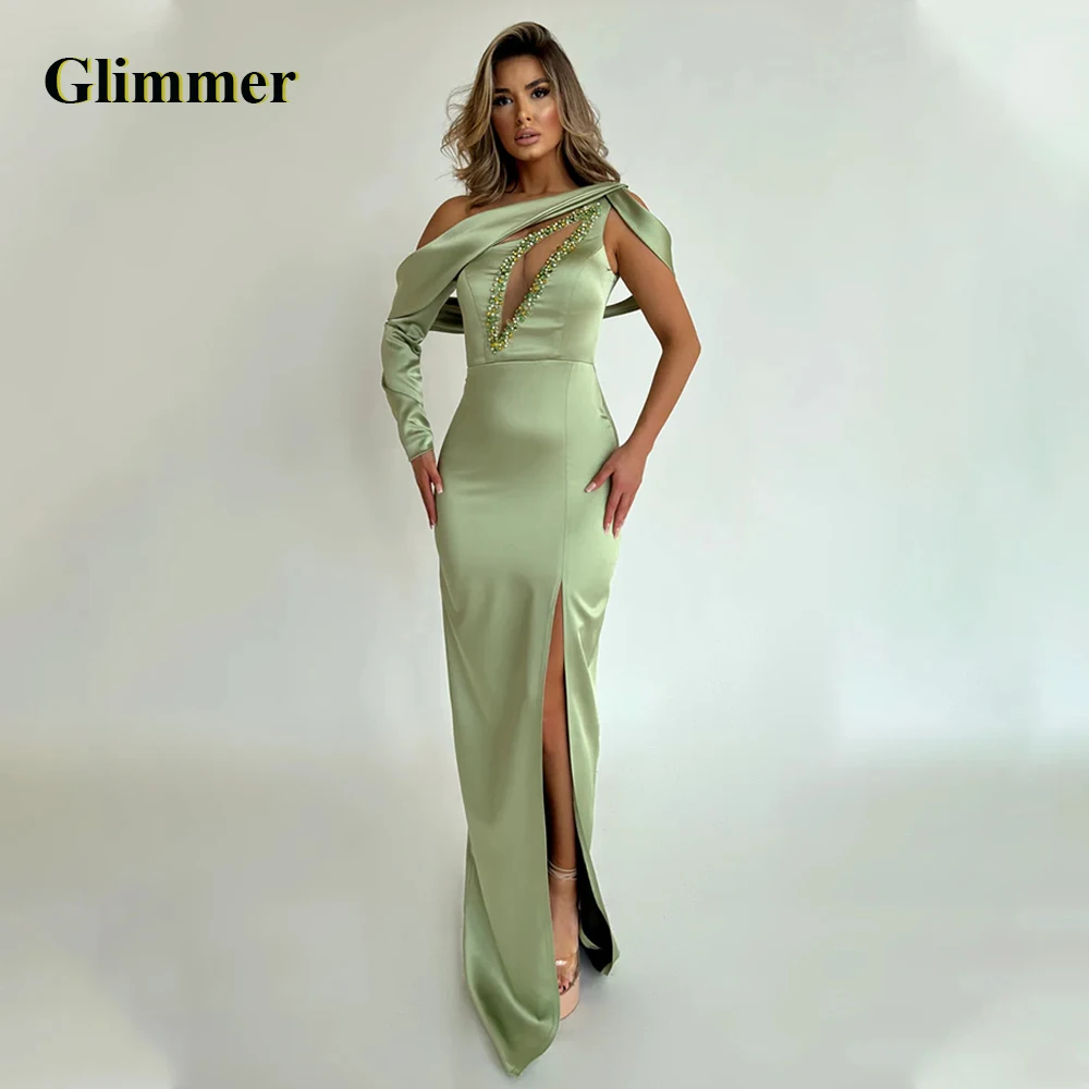 Glimmer Classic Trumpet Evening Dresses Beadings Satin Long Sleeve High Side Pleat Drop Shipping Robes De Soiree Custom Made
Glimmer Classic Trumpet Evening Dresses Beadings Satin Long Sleeve High Side Pleat Drop Shipping Robes De Soiree Custom Made