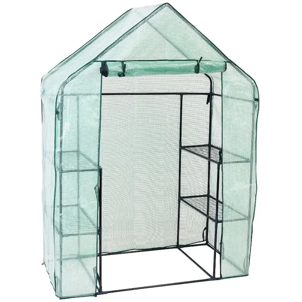 Portable 4Shelf WalkIn Greenhouse Iron Frame Steel Wire Shelves Transparent Polyethylene UV Protective Cover Ideal Plant
Portable 4Shelf WalkIn Greenhouse Iron Frame Steel Wire Shelves Transparent Polyethylene UV Protective Cover Ideal Plant