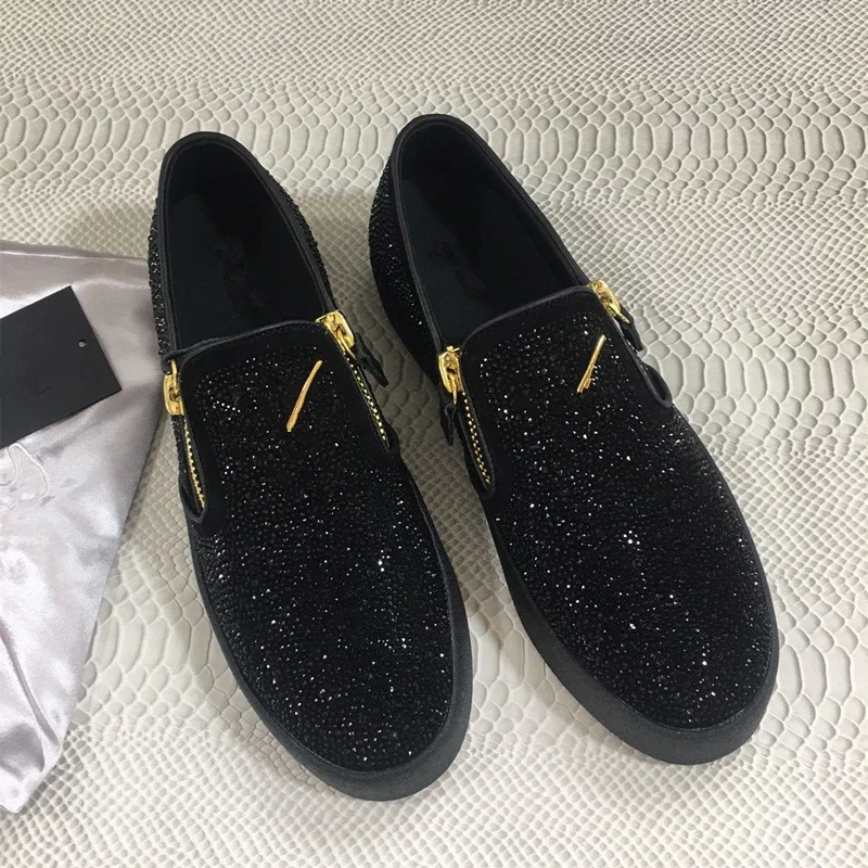Women's Shoes Loafers Luxury Rhinestone Men's Casual Leather Shoes Thick Soled Black Walking Leather Shoes Unisex
Women's Shoes Loafers Luxury Rhinestone Men's Casual Leather Shoes Thick Soled Black Walking Leather Shoes Unisex