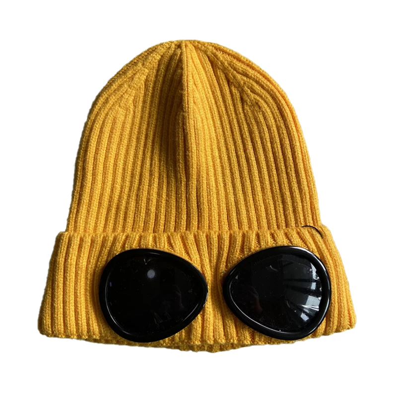 

Hats Scarves Sets c p Two Lens Glasses Goggles Beanies Men Knitted Caps Outdoor Women Unisex Beanie topstoney Winter Bonnet
