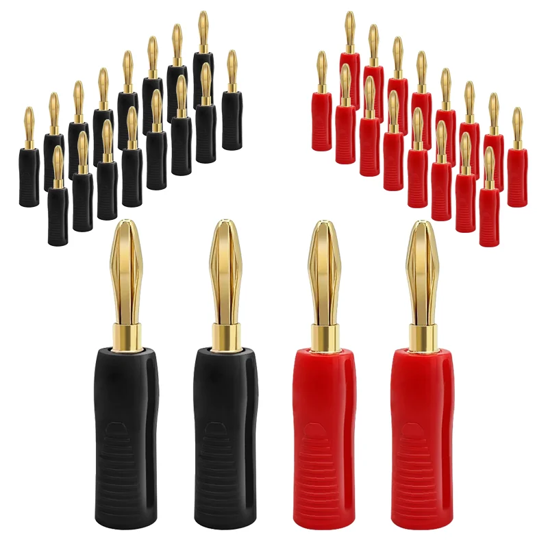 10PCS 4mm Gold Plated Speaker Banana Plug Horn Speakers Banana Connector for Audio Video Speaker Cable Adapter
10PCS 4mm Gold Plated Speaker Banana Plug Horn Speakers Banana Connector for Audio Video Speaker Cable Adapter