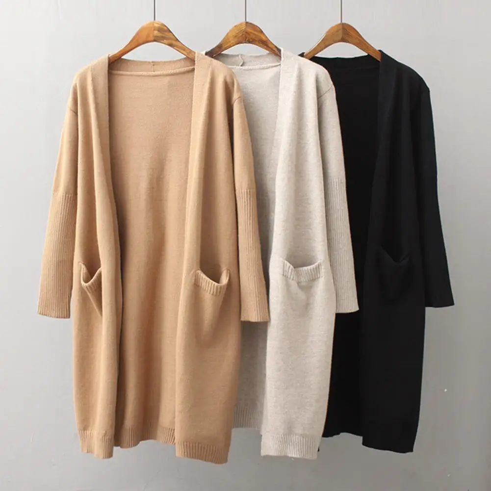 Women Autumn Long Knitted Outerwears Long Sleeve V-Neck Sweater Coat Soft Warm Cardigan Patch Pockets Loose Sweater Jacket
Women Autumn Long Knitted Outerwears Long Sleeve V-Neck Sweater Coat Soft Warm Cardigan Patch Pockets Loose Sweater Jacket