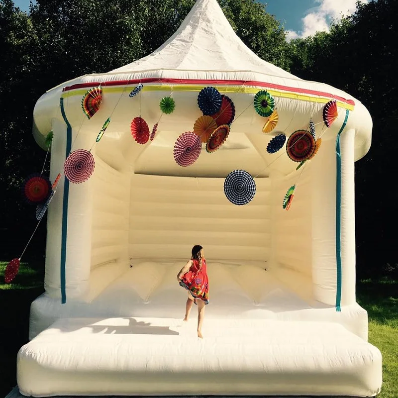 

Outdoor Wedding Decorate White Inflatable Wedding Jumper Bouncer Castle /Jumping Bed/Bouncy Bounce House