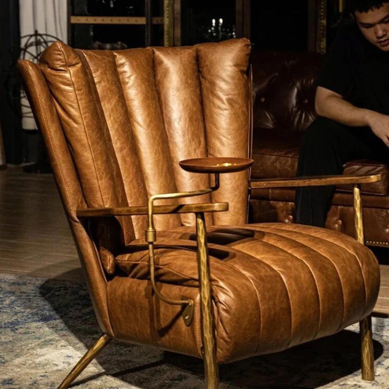 American vintage leather armrest godfather chair Nordic chaise longue vintage tiger chair single sofa chair cigar chair
American vintage leather armrest godfather chair Nordic chaise longue vintage tiger chair single sofa chair cigar chair