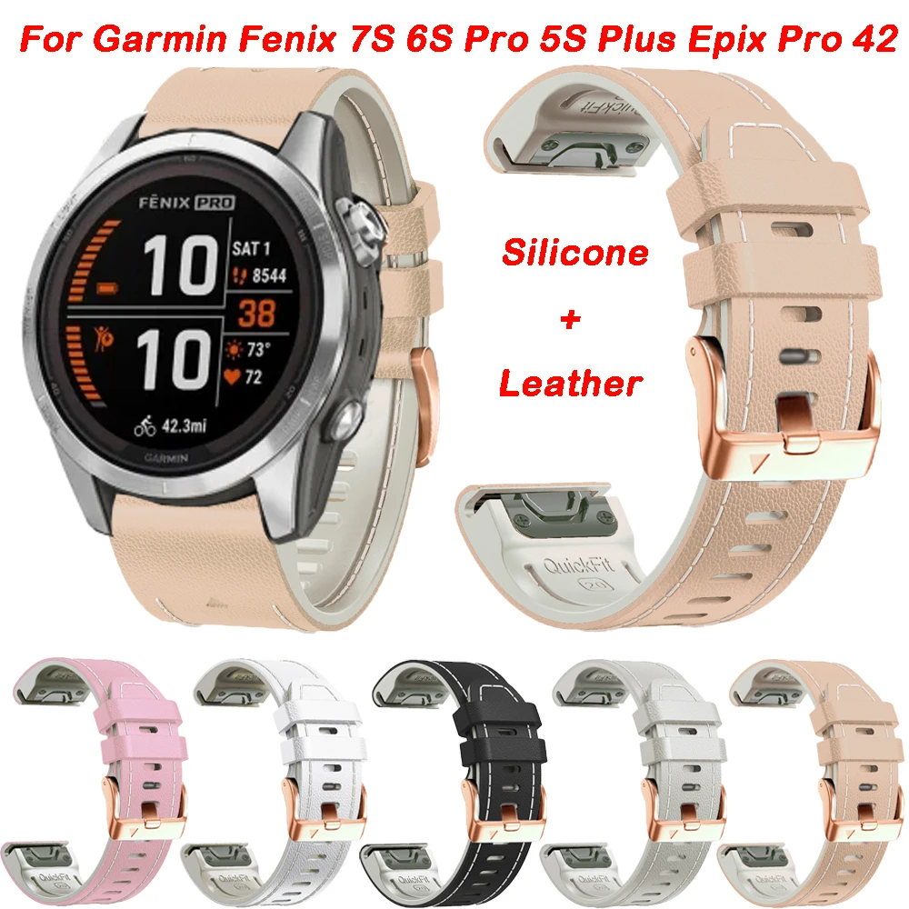 Ремешок из силикона и кожи для наручных часов Garmin Fenix 7S Pro 6S Pro 5S Plus, браслет для смарт-часов Quickfit 20 мм для Epix Pro Gen 2 42 мм
Ремешок из силикона и кожи для наручных часов Garmin Fenix 7S Pro 6S Pro 5S Plus, браслет для смарт-часов Quickfit 20 мм для Epix Pro Gen 2 42 мм