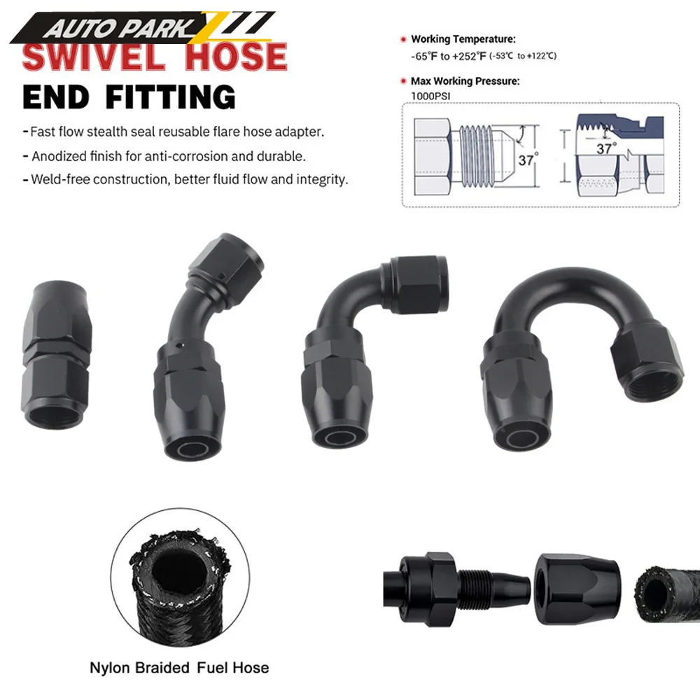 16 FT AN10 NYLON BRAIDED OIL COOLER FUEL HOSE LINE STRAIGHT 45 90 180DEGREE SWIVEL
16 FT AN10 NYLON BRAIDED OIL COOLER FUEL HOSE LINE STRAIGHT 45 90 180DEGREE SWIVEL