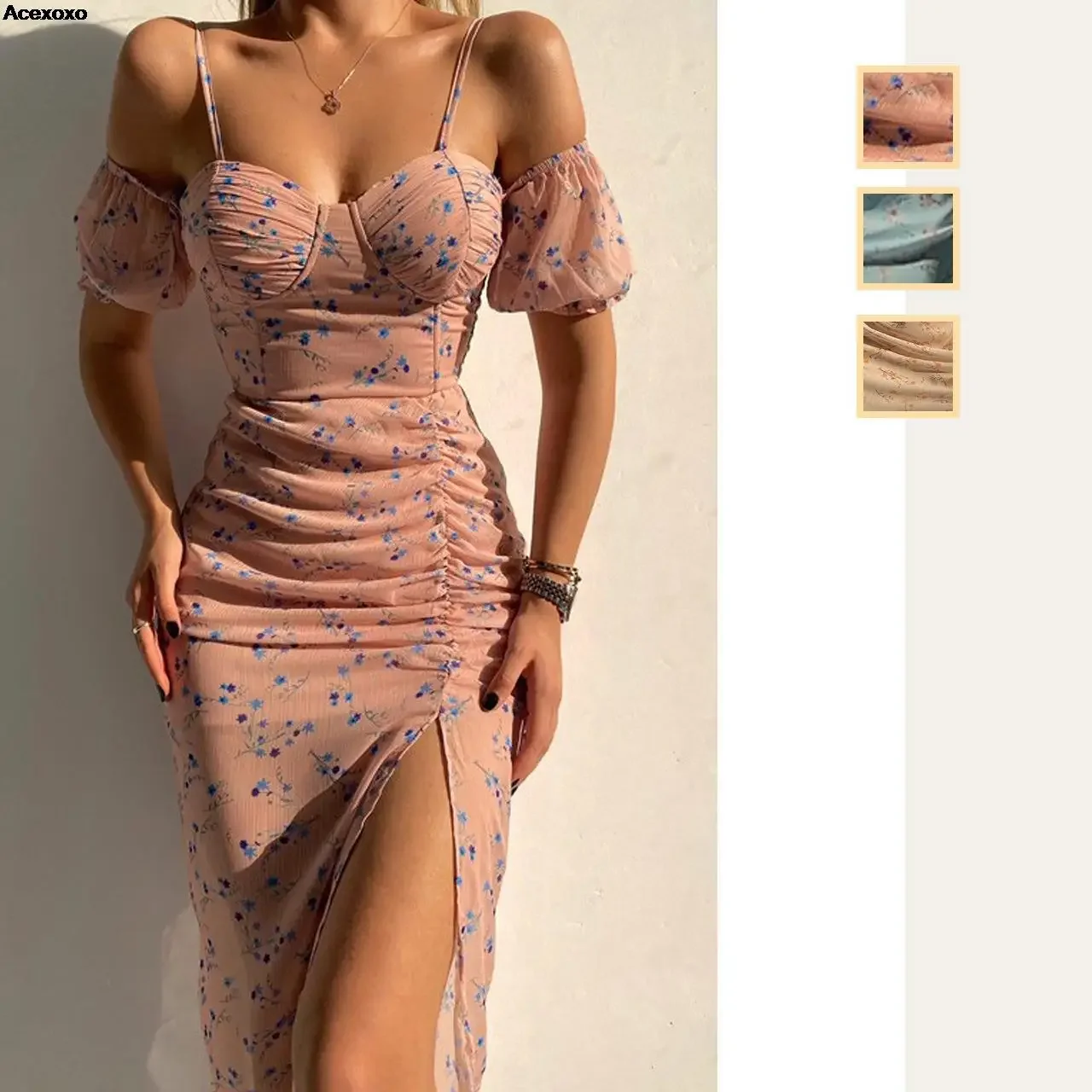 2023 Spring and summer new women's fashion casual sexy split vent print with chest irregular halter dress
2023 Spring and summer new women's fashion casual sexy split vent print with chest irregular halter dress