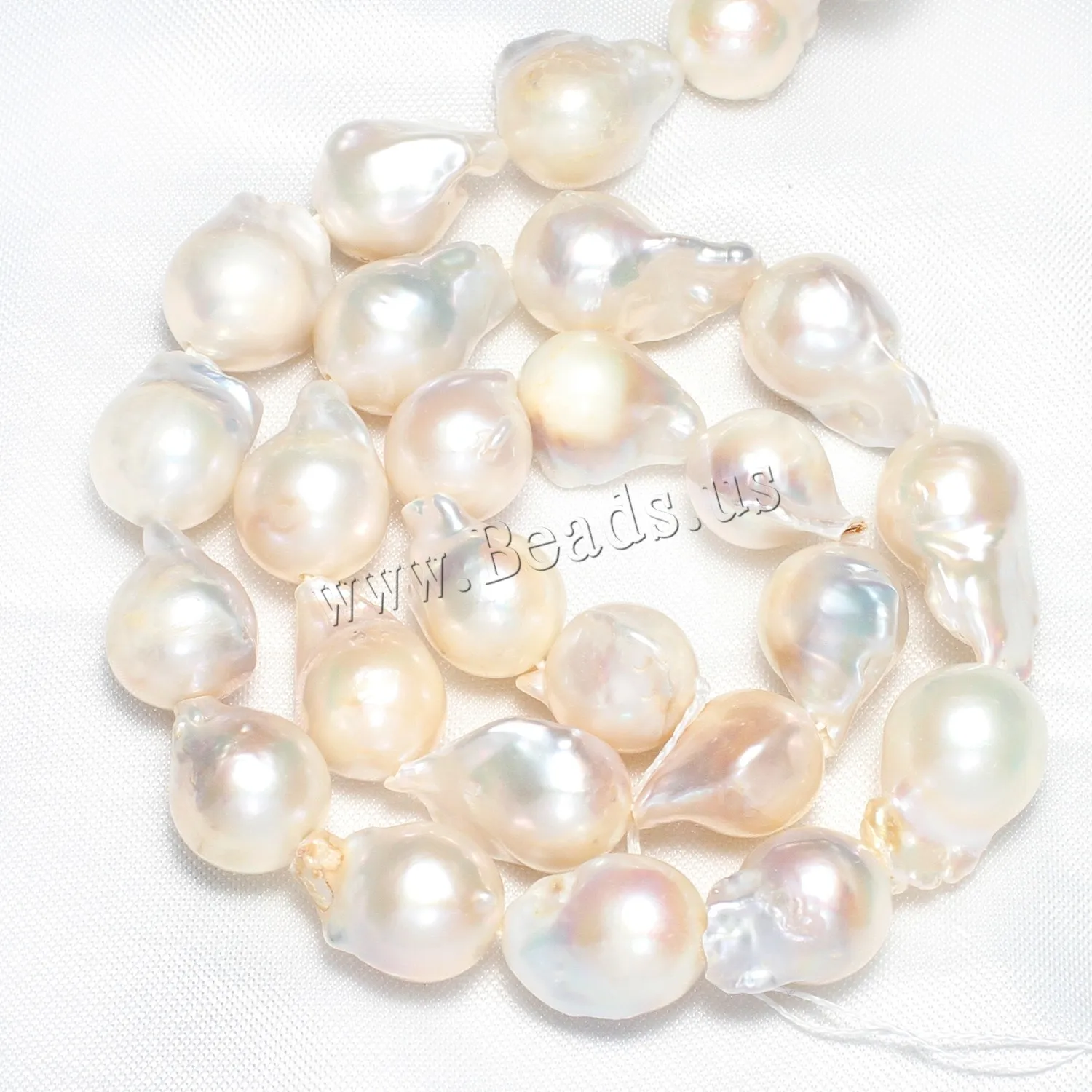 

11-14mm Irregular Pearl Beads Big Size Cultured Freshwater White Flameball Baroque Pearls 0.8mm Hole Fit Bracelet Jewelry Making