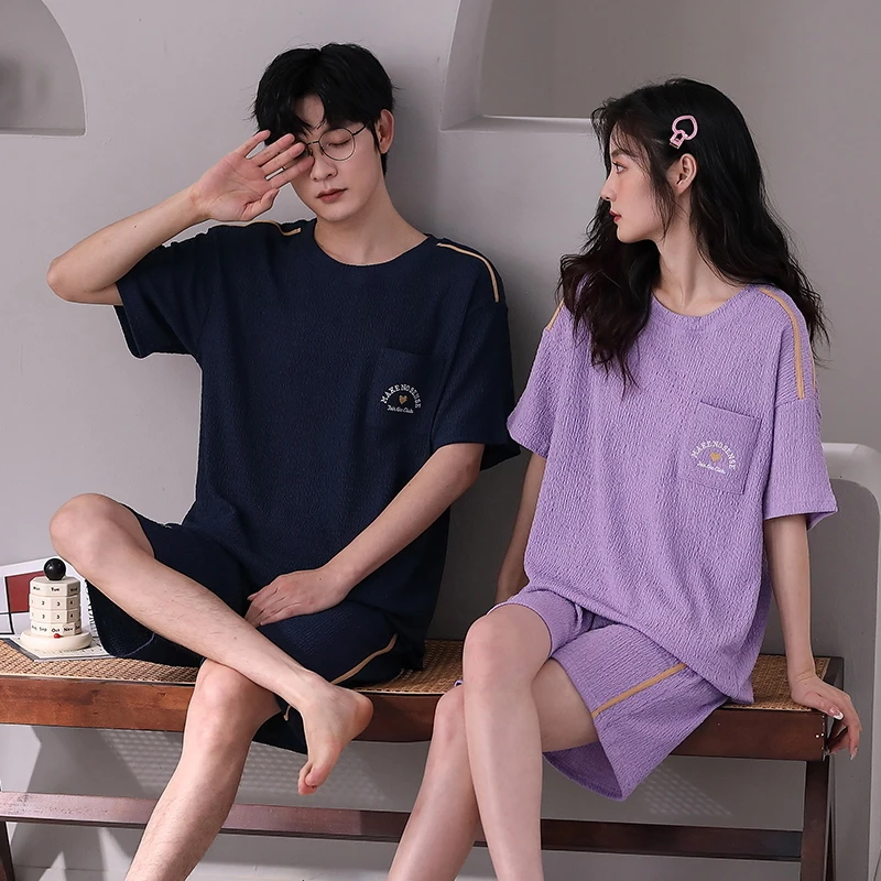 New women's pajamas shortsleeve pure cotton home clothes Couples cotton pullover round neck simple and comfortable home clothes
New women's pajamas shortsleeve pure cotton home clothes Couples cotton pullover round neck simple and comfortable home clothes
