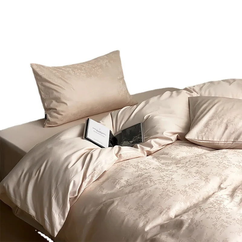 Cotton 50 Thread Count Double Strand Long Staple Cotton Four Piece Set with Plain Jacquard Nordic Light Luxury Flowers
Cotton 50 Thread Count Double Strand Long Staple Cotton Four Piece Set with Plain Jacquard Nordic Light Luxury Flowers